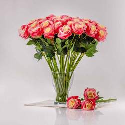 Umelá ruža SIMONA žlto-ružová. Cena uvedená za 1 kus.