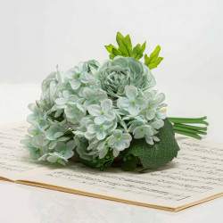 Kytička hortenzie a ruže BRIGITA jemno-modrá.