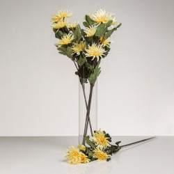 Umelá chryzantéma FELINA žltokrémová. Cena je uvedená za 1 kus.