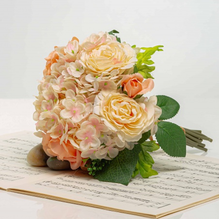Kytičky z hortenzií s ružami TAMARA ružovo-biela