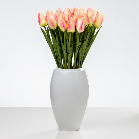 Umelý tulipán ALAN  v ružovo žltej farbe dlžka 50 cm. Cena uvedená za 1 kus.