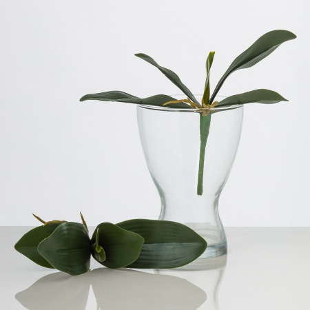 Umelý list orchidey IVICA. Cena je uvedená za 1 kus.