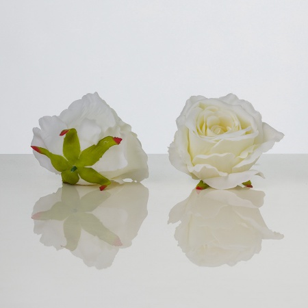 Umelá hlava kvetu ruže MICHAELA krémovobiela. Cena je uvedená za 1 kus.