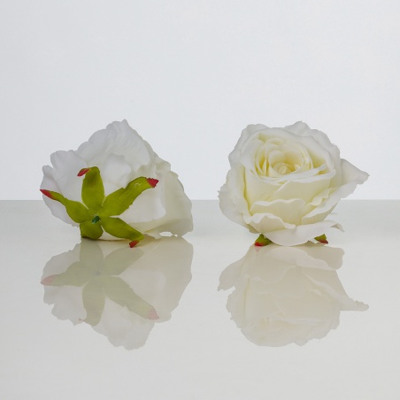Umelá hlava kvetu ruže MICHAELA krémovobiela. Cena je uvedená za 1 kus.