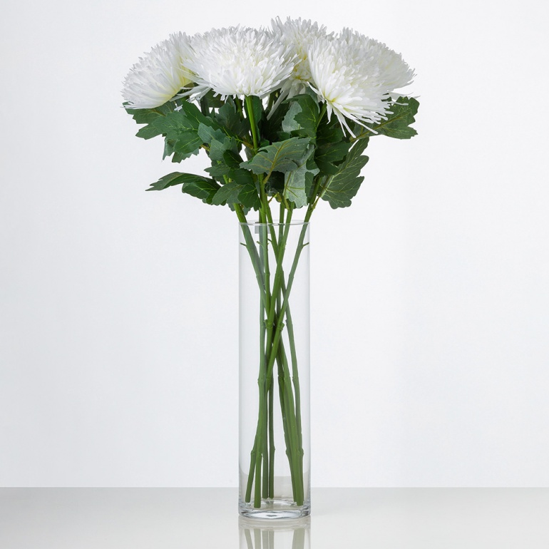 Umelá chryzantéma XL FRANCESKA biela. Cena je uvedená za 1 kus.