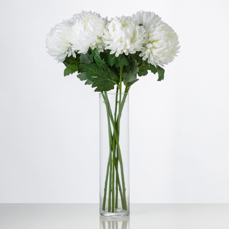 Umelá cryzantéma XL FILOMÉNA biela.  Cena je uvedená za 1 kus.