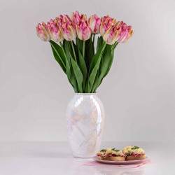 Umelý exkluzívny tulipán ELA tmavo-ružový. Cena uvedená za 1 kus.