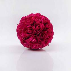 Dekorační koule z růží LINDA, cyklámenová. Cena uvedena za 1 kus.